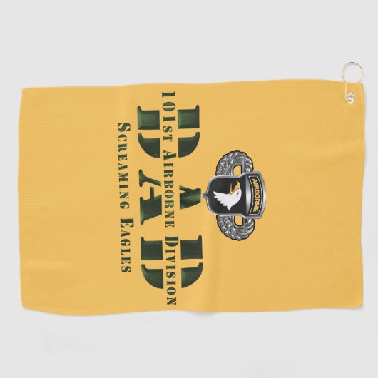 101e Airborne Division DAD Golfhanddoek (Horizontaal)