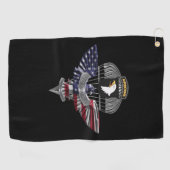 101e Airborne Division Gepersonaliseerd Eagle Golfhanddoek (Horizontaal)