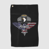 101e Airborne Division Gepersonaliseerd Eagle Golfhanddoek (Voorkant)