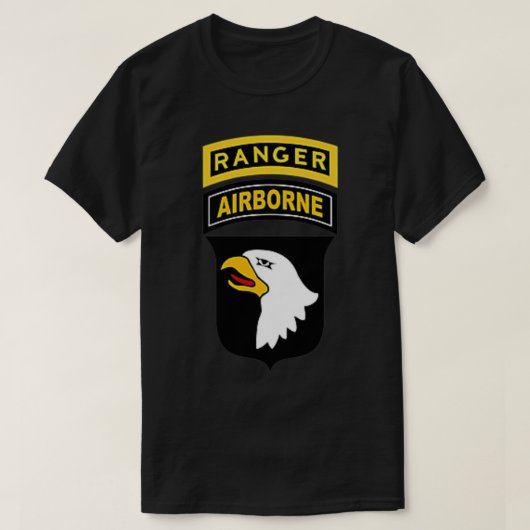 101e Airborne Division Ranger Flag T-shirt (Design voorkant)
