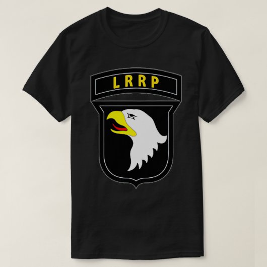 101e Airborne Division Vietnam Veteran LRRP Tab P T-shirt (Design voorkant)