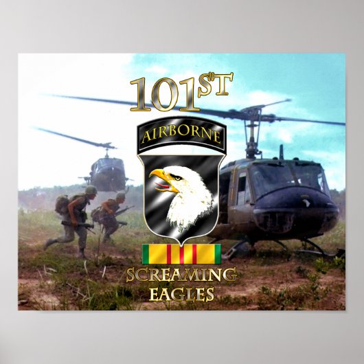 101e Airborne Division Vietnam Veteran v2 Poster (Voorkant)
