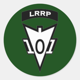 101e Airborne LRRP Recondo pocket patch Ronde Sticker