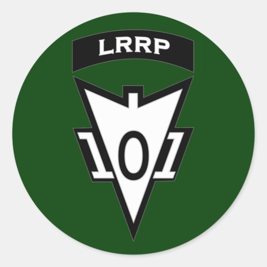 101e Airborne LRRP Recondo pocket patch Ronde Sticker (Voorkant)