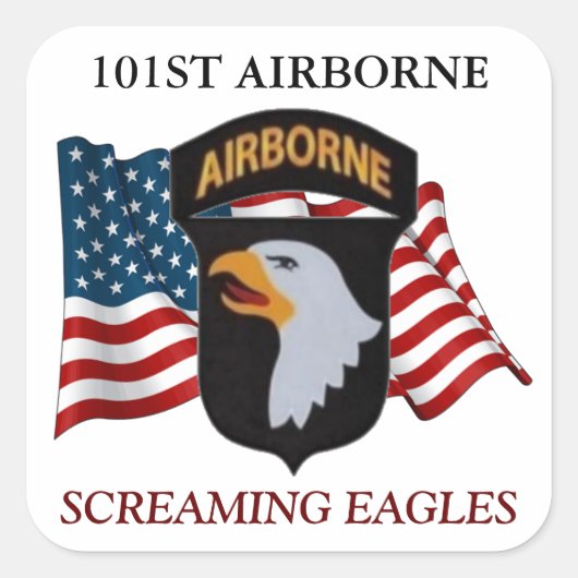101E AIRBORNE SCHREEUWENDE EAGLES STICKERS (Voorkant)