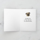101e Birthday Humor Pet, Pug Dog Sitter Kaart (Binnen)