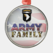 101e familie van het leger van de Airborne Divisio Metalen Ornament (Voorkant)