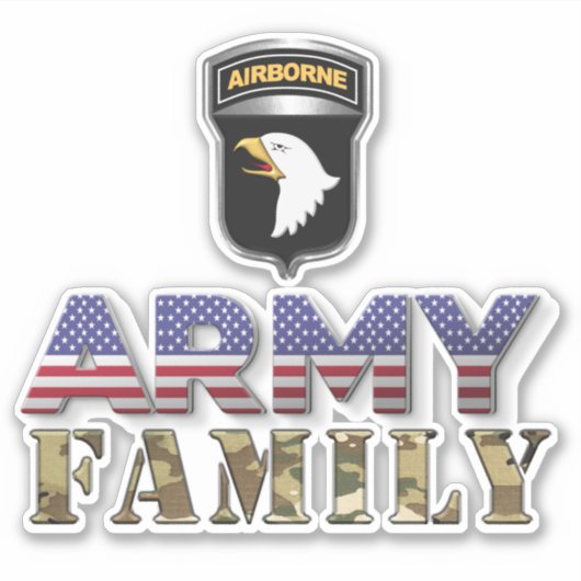 101e familie van het leger van de Airborne Divisio Sticker (Voorkant)