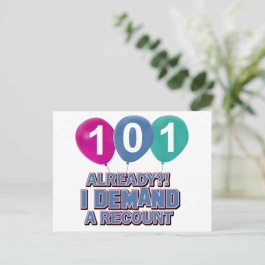 101e jaar oude design briefkaart (Staand voorkant)