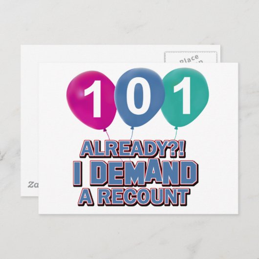 101e jaar oude design briefkaart (Voorkant / Achterkant)