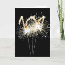 101e jaarsparklers op zwart kaart