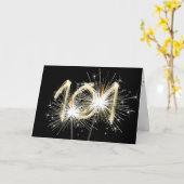 101e jaarsparklers op zwart kaart (Gele Bloem)