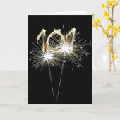 101e jaarsparklers op zwart kaart (Gele Bloem)