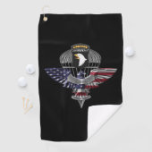 101e Luchtlandingdivisie Aangepaste Adelaar Golfhanddoek (Insitu)