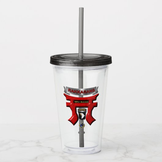 101e Luchtlandingdivisie Rakkasans Acryl Drinkbeker (Voorkant)