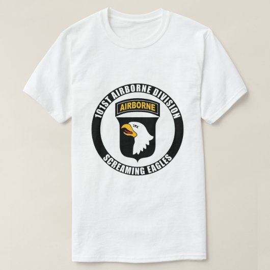 101e Luchtlandingsdivisie Beroemd Motto Military V T-shirt (Design voorkant)