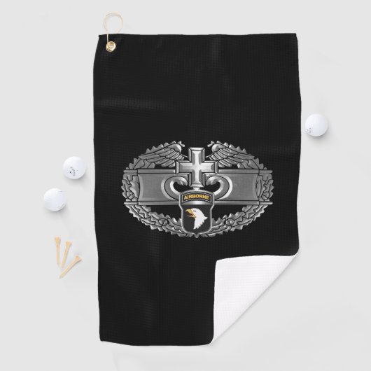101e Luchtlandingsdivisie Combat Medic Badge Golfhanddoek (Insitu)