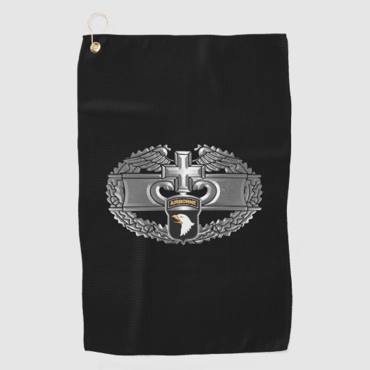 101e Luchtlandingsdivisie Combat Medic Badge Golfhanddoek (Voorkant)
