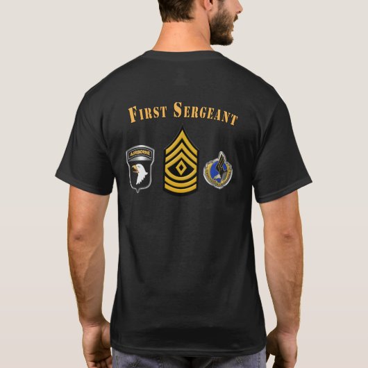 101e Luchtlandingsdivisie Eerste Sergeant T-shirt (Achterkant)