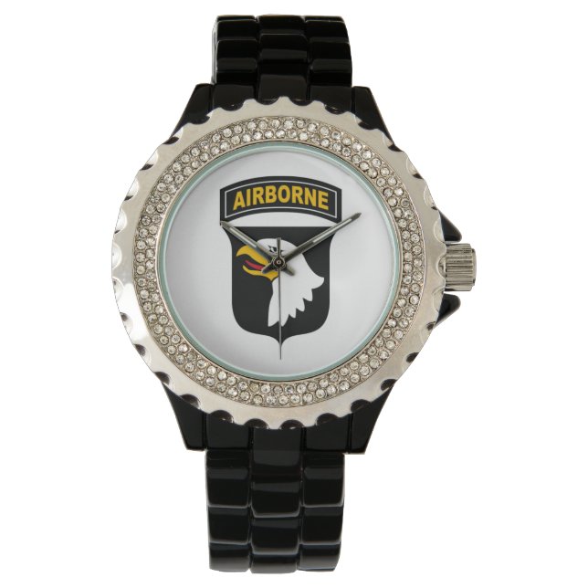 101e Luchtlandingsdivisie Logo Watch Horloge (Voorkant)