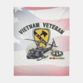 101e Luchtlandingsdivisie Luchtcav Vietnam Veteraa Fleece Deken (Voorkant)