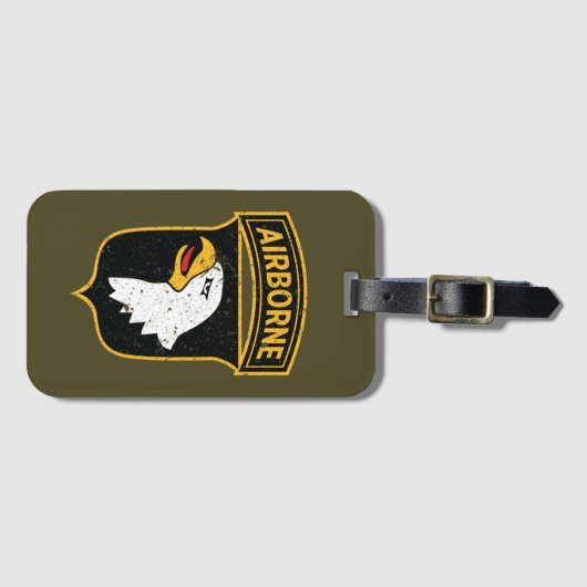101e Luchtlandingsdivisie "Screaming Eagles" Grung Bagagelabel (Voorkant (horizontaal))