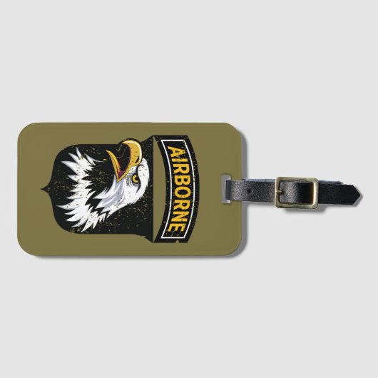 101e Luchtlandingsdivisie "Screaming Eagles" Grung Bagagelabel (Voorkant (horizontaal))
