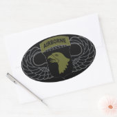 101e Luchtlandingsdivisie "Screaming Eagles" INGET Ovale Sticker (Envelop)
