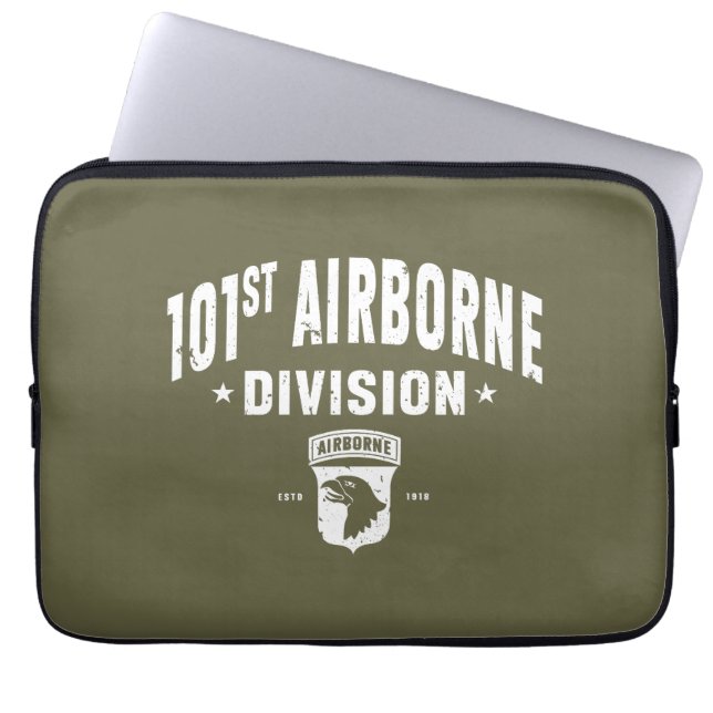 101e Luchtlandingsdivisie Vermoeidheid Groen Veron Laptop Sleeve (Voorkant)