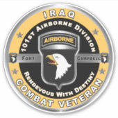 101e Luchtvaartdivisie Irak Veteraan Sticker (Voorkant)