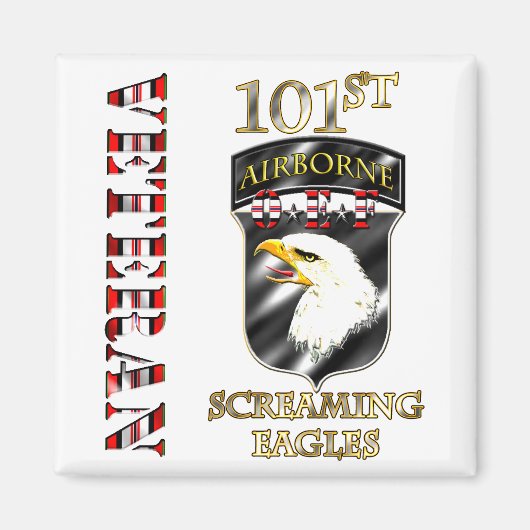 101e Luchtvaartdivisie OEF Veteraan Magneet (Voorkant)