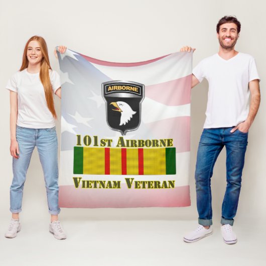 101e Luchtvaartdivisie Vietnam Veteraan Fleece Deken (In situ)
