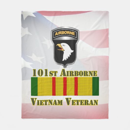 101e Luchtvaartdivisie Vietnam Veteraan Fleece Deken (Voorkant)