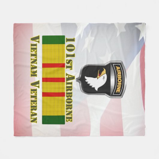 101e Luchtvaartdivisie Vietnam Veteraan Fleece Deken (Voorkant (Horizontaal))