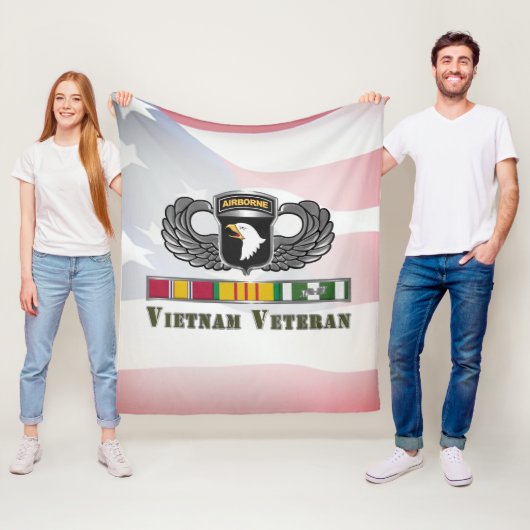 101e Luchtvaartdivisie Vietnam Veteraan Fleece Deken (In situ)