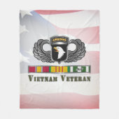 101e Luchtvaartdivisie Vietnam Veteraan Fleece Deken (Voorkant)