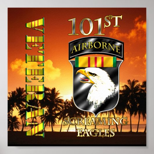 101e Luchtvaartdivisie Vietnam Veteraan Poster (Voorkant)