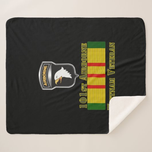 101e Luchtvaartdivisie Vietnam Veteraan Sherpa Deken (Voorkant (horizontaal))