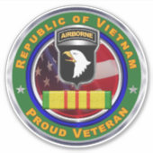 101e Luchtvaartdivisie Vietnam Veteraan Sticker (Voorkant)