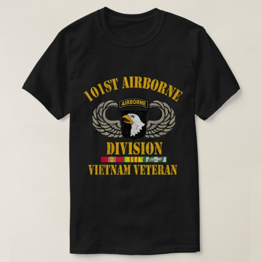 101e Luchtvaartdivisie Vietnam Veteraan T-shirt (Design voorkant)