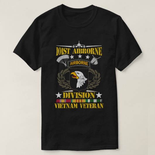 101e Luchtvaartdivisie Vietnam Veteraan T-shirt (Design voorkant)