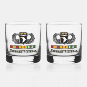 101e Luchtvaartdivisie Vietnam Veteraan Whisky Glas