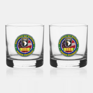 101e Luchtvaartdivisie Vietnam Veteraan Whisky Glas