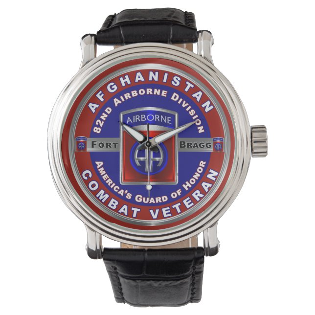 101e luchtverkeersafdeling Afghanistan Veteran Wat Horloge (Voorkant)