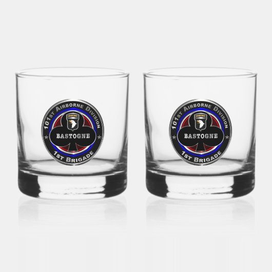 101e luchtverkeersdienst 1e brigade whisky glas (Voorkant)