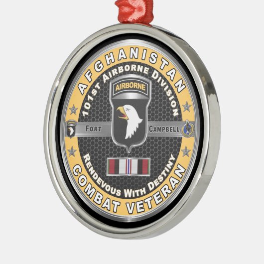 101e luchtverkeersdivisie Afghanistan Veteraan Metalen Ornament (Links)
