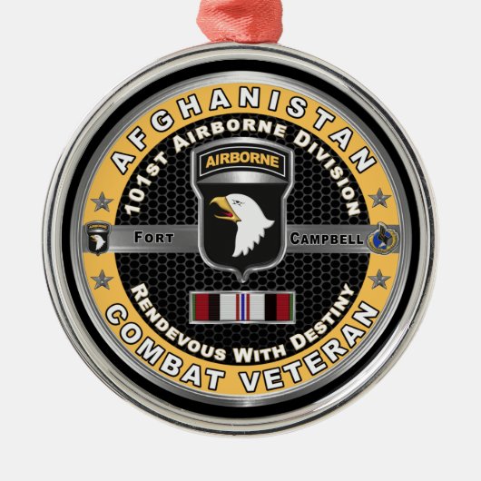 101e luchtverkeersdivisie Afghanistan Veteraan Metalen Ornament (Voorkant)