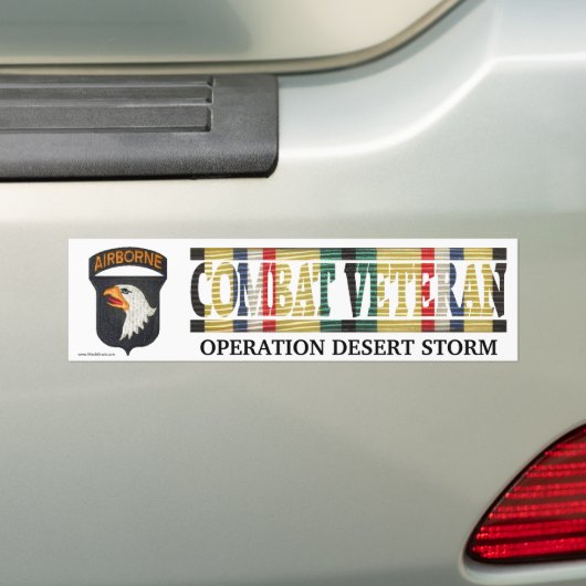 101e luchtverkeersdivisie SWA Combat Veteran Stick Bumpersticker (Op auto)