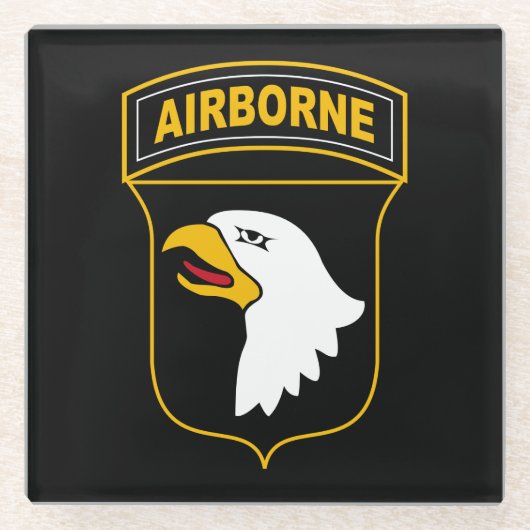 101e militair veteraan, afdeling Luchtvaart Glazen Onderzetter (Voorkant)