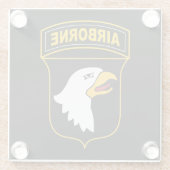 101e militair veteraan, afdeling Luchtvaart Glazen Onderzetter (Achterkant)